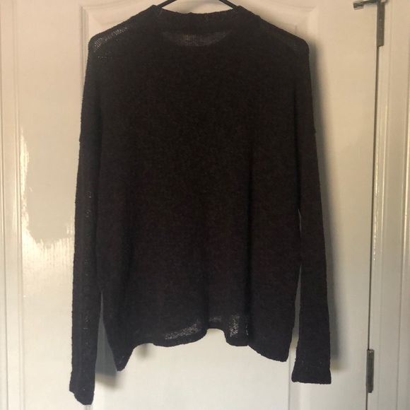 AE American Eagle Plum Purple Knit High Mock Neck Pullover Sweater - Picture 8 of 11